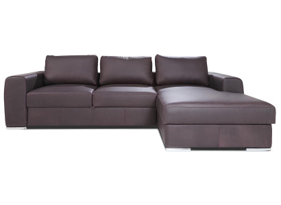 L-formet sofa med sovefunktion moderne læderstof