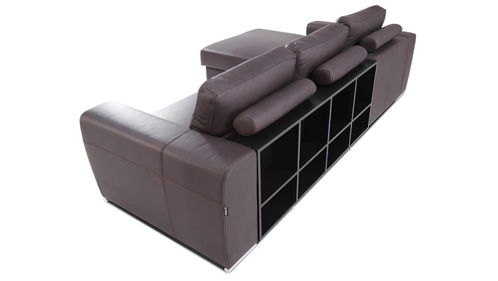 L-formet sofa med sovefunktion moderne læderstof