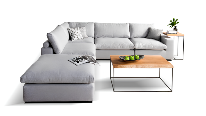 Grå stof hjørnesofa