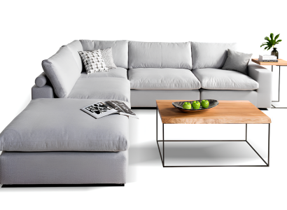 Grå stof hjørnesofa