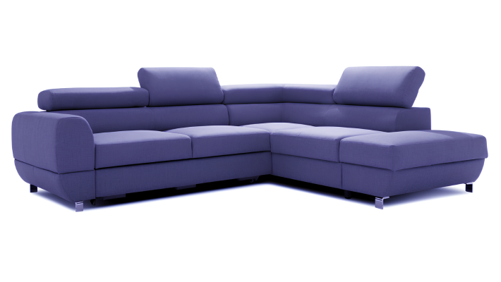 Moderne grå hjørnesofa med sovefunktion