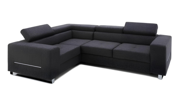 Moderne L-formet sofa med sovefunktion grå