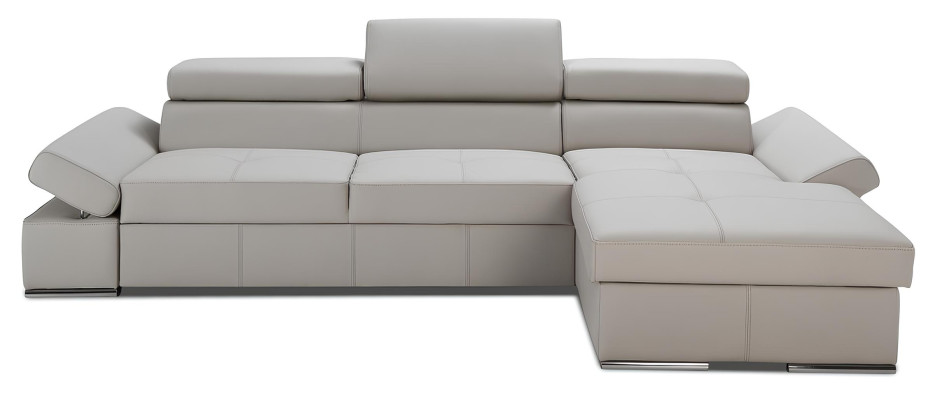 Moderne hjørnesofa med design, dækket af 100% læder