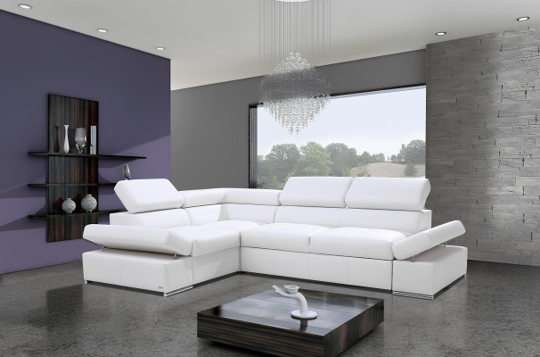 Moderne læder hjørnesofa 100%