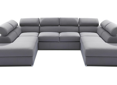 Design hjørnesofa med sovefunktion i U-formet stof