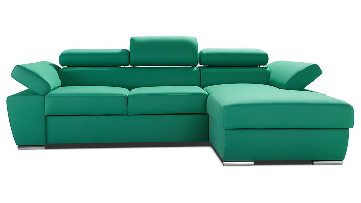 Moderne blå hjørnesofa med sovefunktion