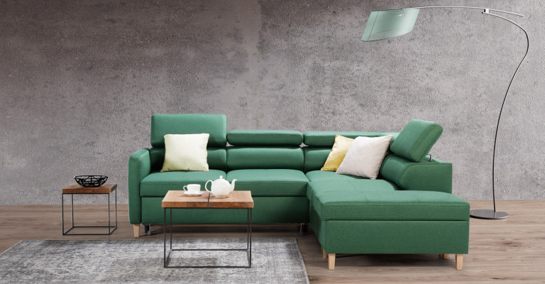 Moderne L-formet sofa med sovefunktion