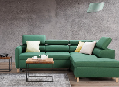 Moderne L-formet sofa med sovefunktion