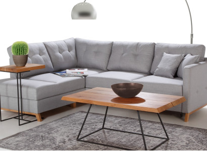 L-formet stof hjørnesofa med sovefunktion, ny polstret hjørnesofa med opbevaringsplads til seng