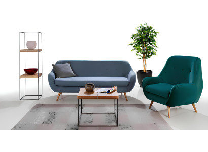 Moderne stof lænestol til en person grøn foran fjernsynet