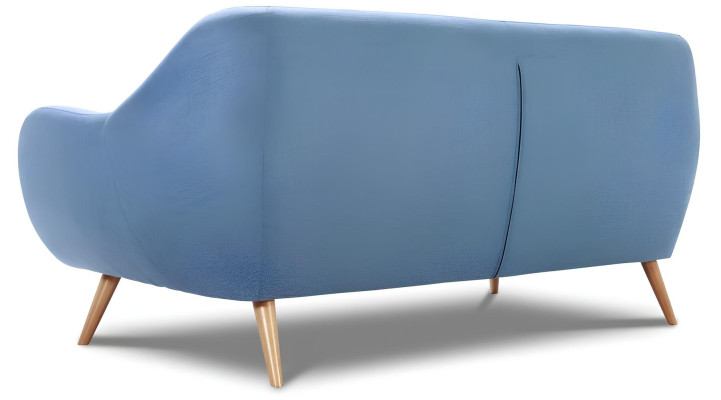 Moderne to-personers Chesterfield sofa i blåt stof