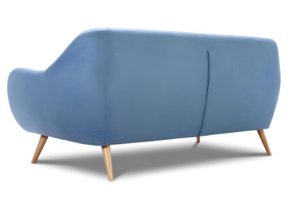 Moderne to-personers Chesterfield sofa i blåt stof