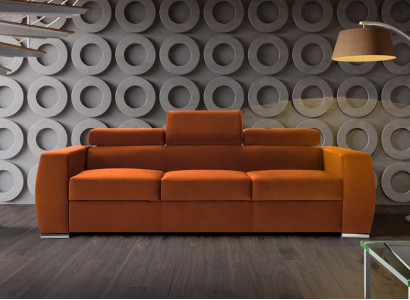 Moderne tre-personers sofa med sovefunktion i stof