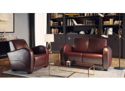 Moderne læder lænestol 100% italiensk til stuen