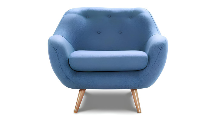 Club lounge stol design lænestol sofa 1 plads afslapning tv blå ny