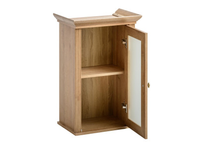 Vægmonteret hylde i massivt træ til køkken og badeværelse