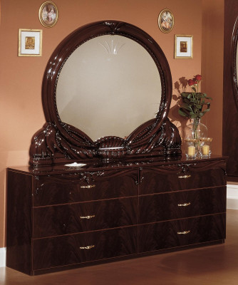 Moderne luksus soveværelsesensemble seng 2x natbord 6 dele træ