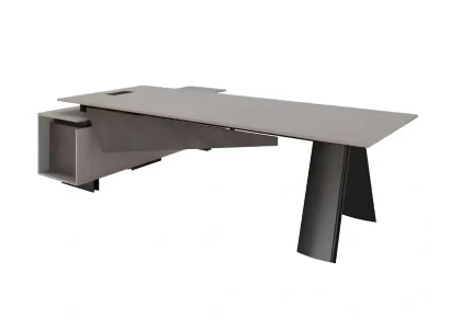 Stor grå hjørnebord med moderne og luksuriøst design