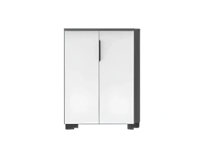 Moderne hvid kontorskab med hylder