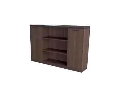 Mobil bibliotek i massivt træ med skuffer