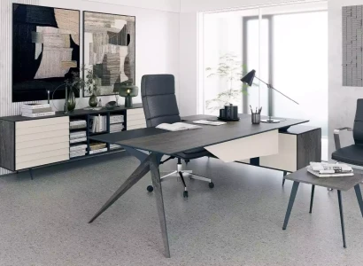 Massiv hjørnebord, kontor, kontormøbler, luksusbord, designmøbler