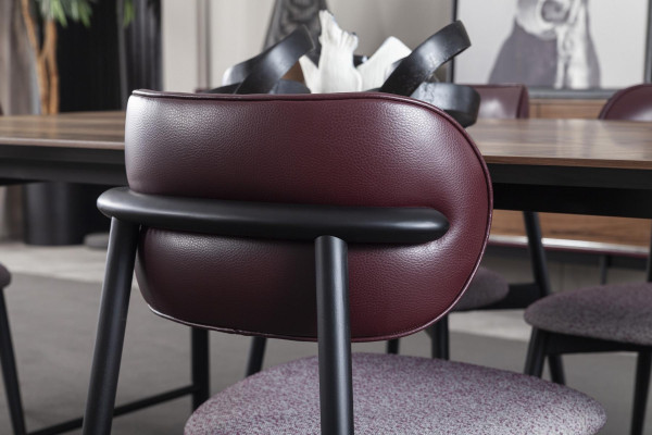 Luksuriøs polstret lænestol, design loftstole, grå, læder køkkenstol