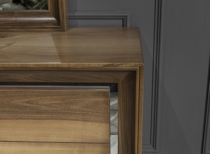 Kommode + spejl i moderne brun stil med opbevaringsplads luksuriøst nyt sæt