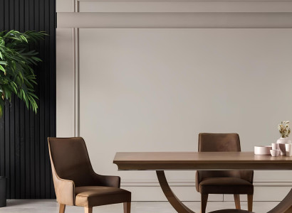 Møbel sæt til spisestue 9 dele med bord, stole, kommode og spejl