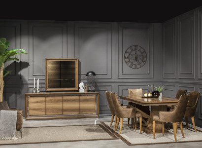 Luksus vægspejl i moderne stil med brun ramme