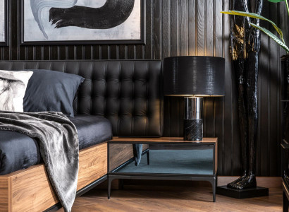 Luksus natbord med glasdøre Brun natbord Hotel