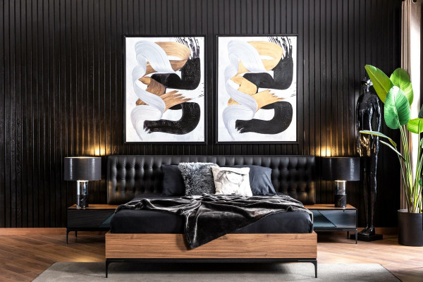 Luksus natbord med glasdøre Brun natbord Hotel