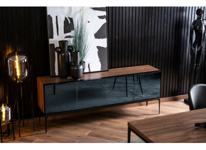 Kommode med brune spejle i moderne stil med opbevaringsplads