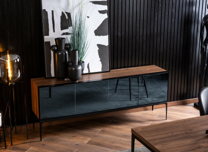 Kommode med brune spejle i moderne stil med opbevaringsplads