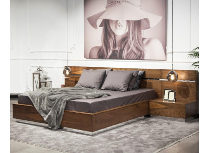 Soveværelsesmøbel sæt med seng, natborde og kommode, hotelkvalitet, 5 dele