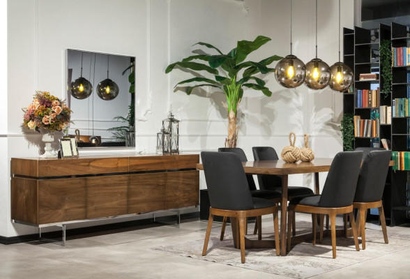 Luksus læderstol, polstrede stole, sort loftskøkkenmøbel