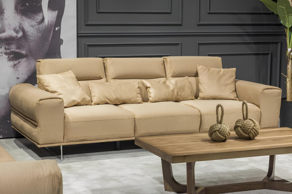 Beige luksus sofa sæt 3+3+1 + bord 4 dele