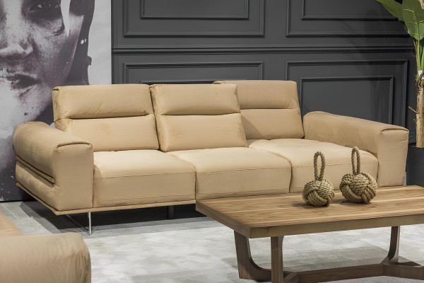 Beige luksus sofa sæt 3+3+1 + bord 4 dele