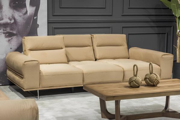 Beige luksus sofa sæt 3+3+1 + bord 4 dele