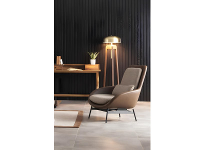 Afslappende lænestol til stuen, brun, lounge møbler