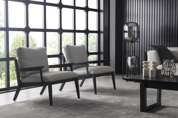 Luksus afslapningsstol med sort ramme