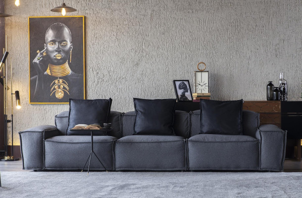 Behagelig sofa til stuen 300cm Stor polstret sofa