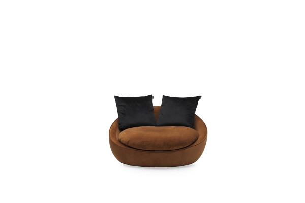 Rund afslappende lænestol med polstring