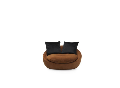 Rund afslappende lænestol med polstring