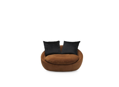 Rund afslappende lænestol med polstring