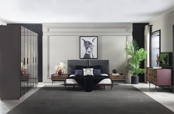 Luksuriøs brun natbord til soveværelse, loftsmøbler, moderne konsol