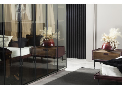 Luksuriøs brun natbord til soveværelse, loftsmøbler, moderne konsol