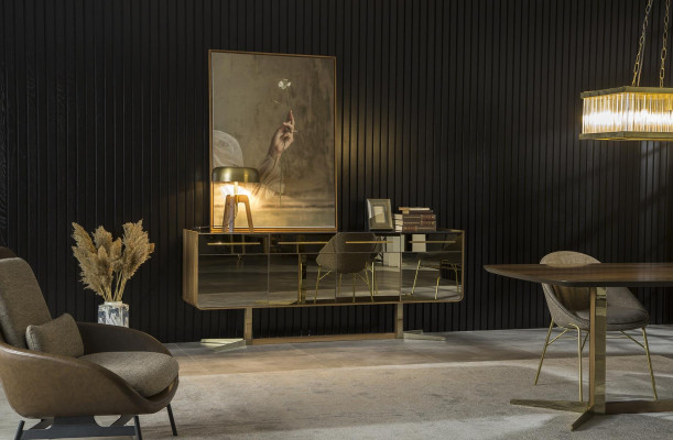 Mobil sidekonsol Specchio Armadio Lowboard med spejlfacader