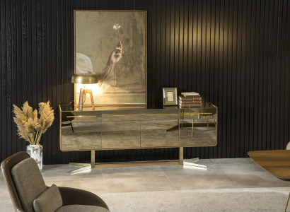 Mobil sidekonsol Specchio Armadio Lowboard med spejlfacader