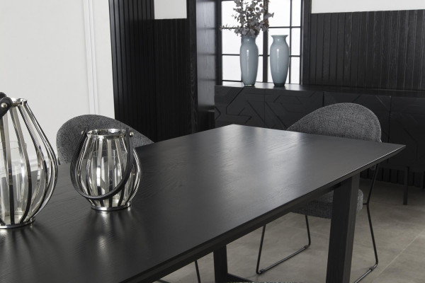 Spisestue sæt med bord og 4 polstrede stole 5 dele