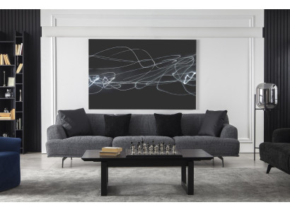 Grå sofa 4+1 pladser med flytbare puder, 3 dele